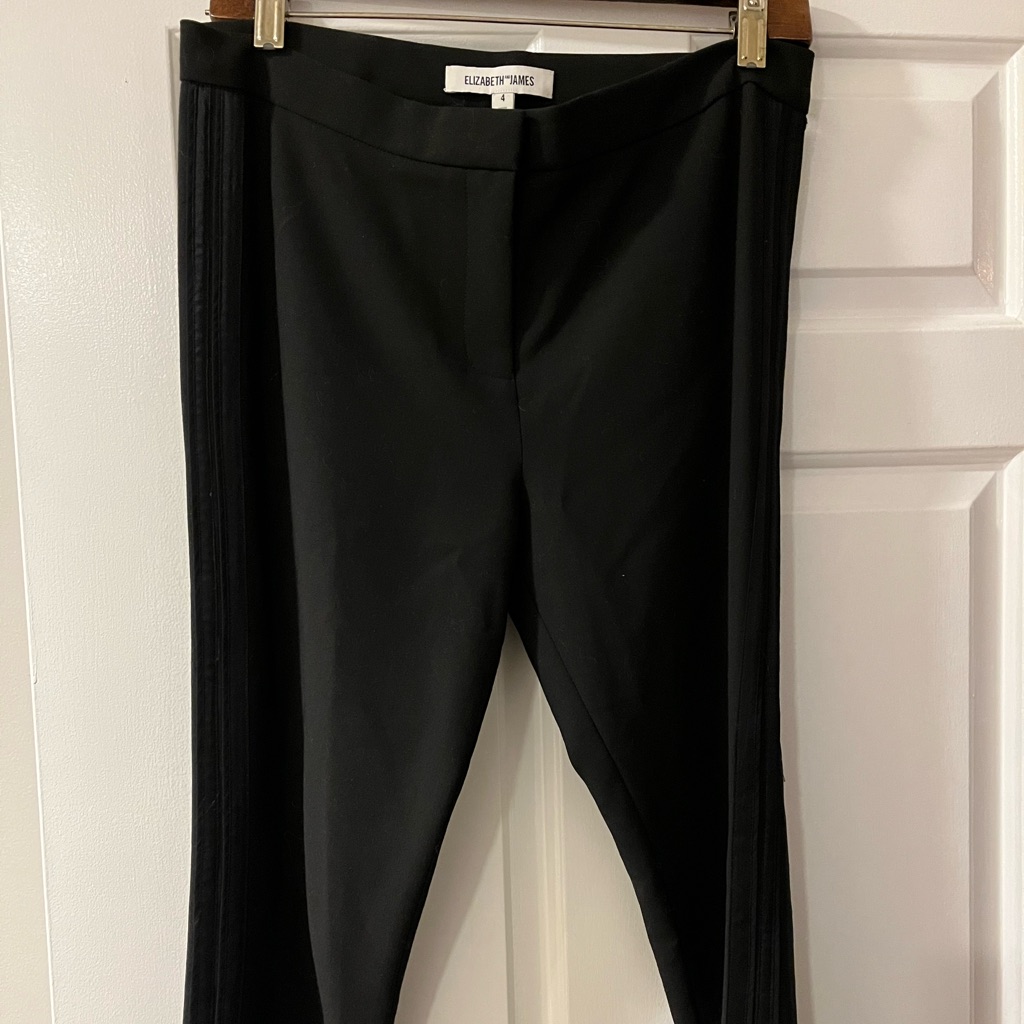 Elizaebeth And James Cigarette Pants With Satin Stripe On Side
